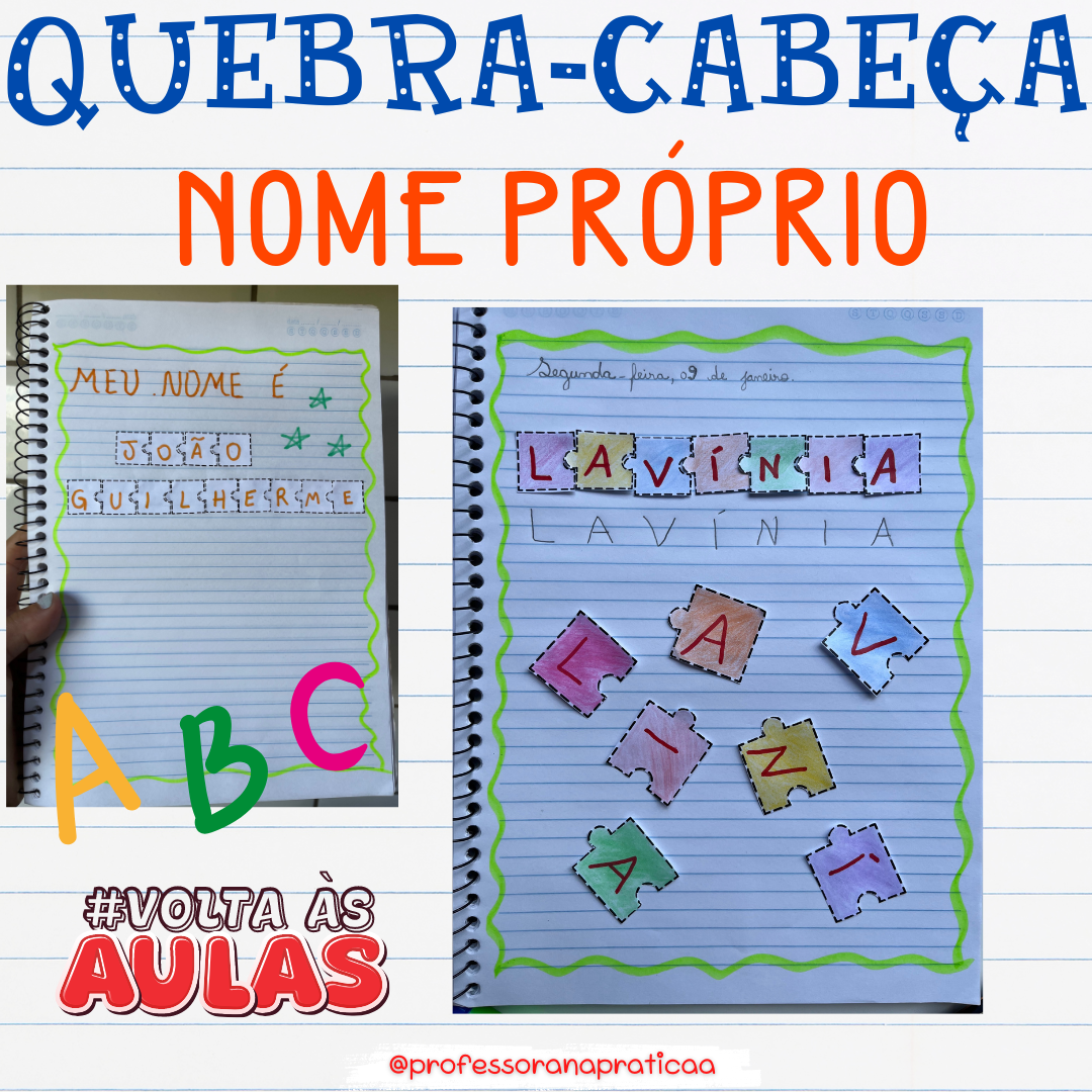 Quebra-Cabeça Nome Próprio e Alfabeto - Patrícia da Silva - Professora na  pratica
